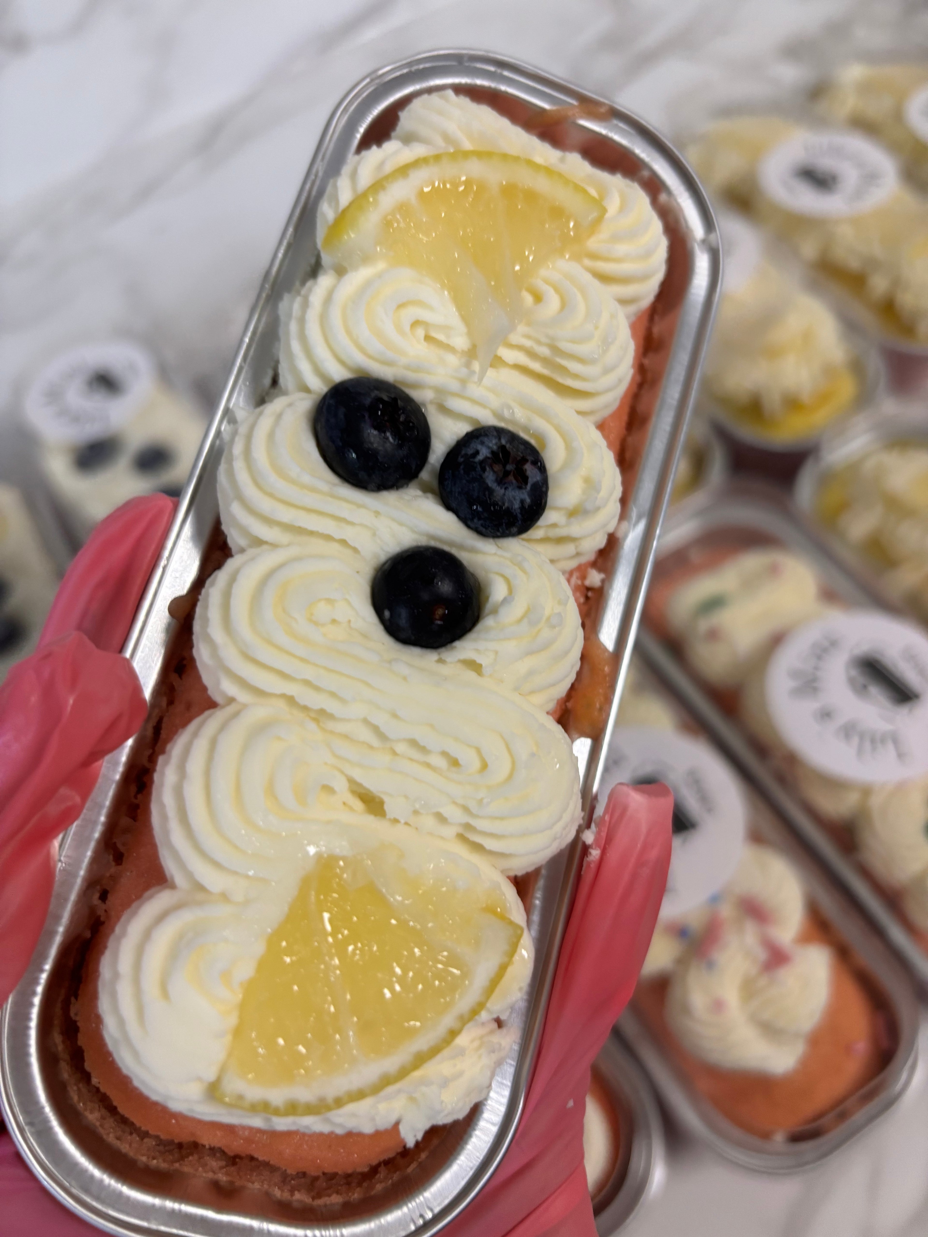 Lily’s buttercream strawberry lemon blueberry mini cakes