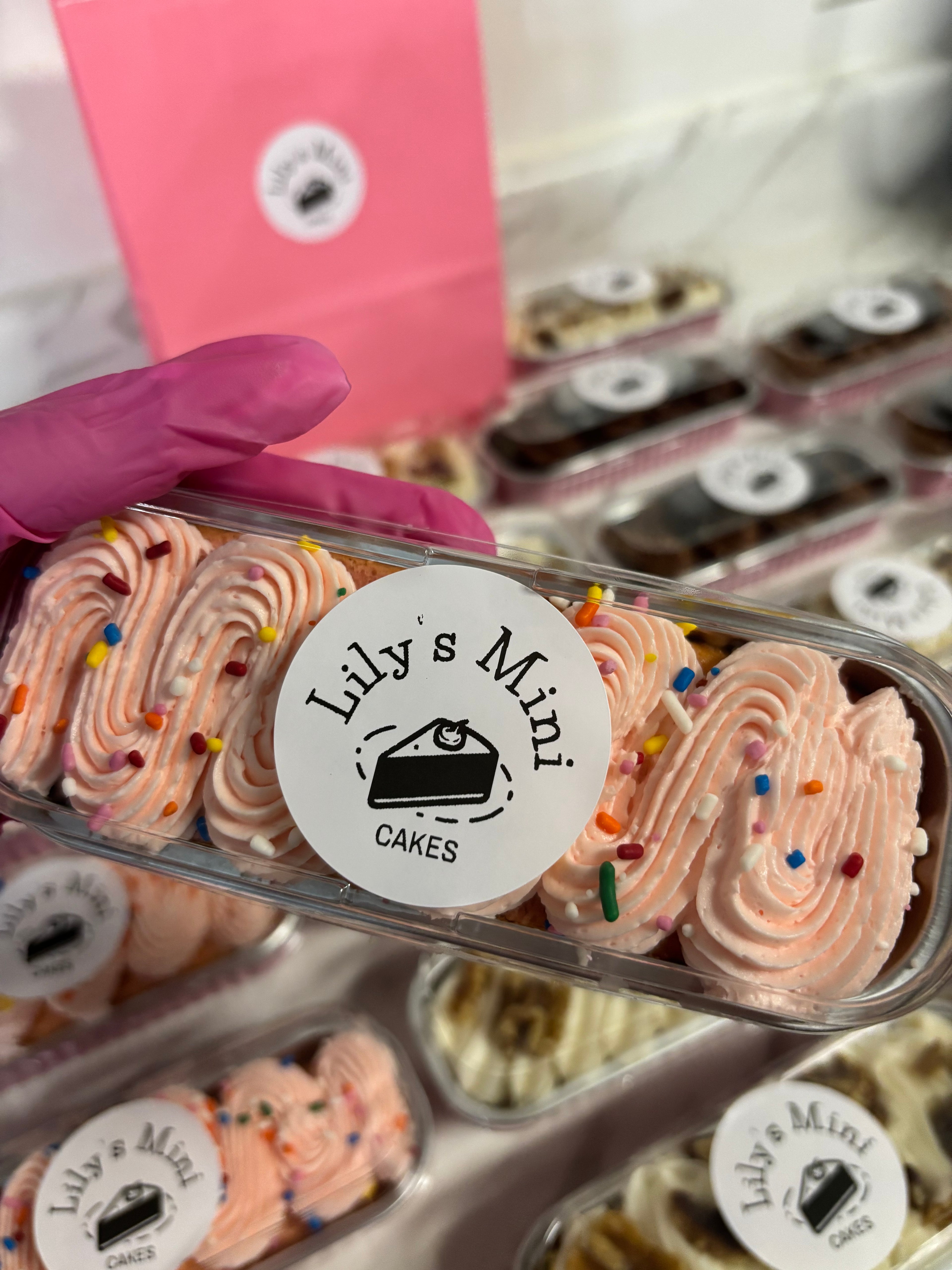 Lily’s buttercream strawberry mini cake